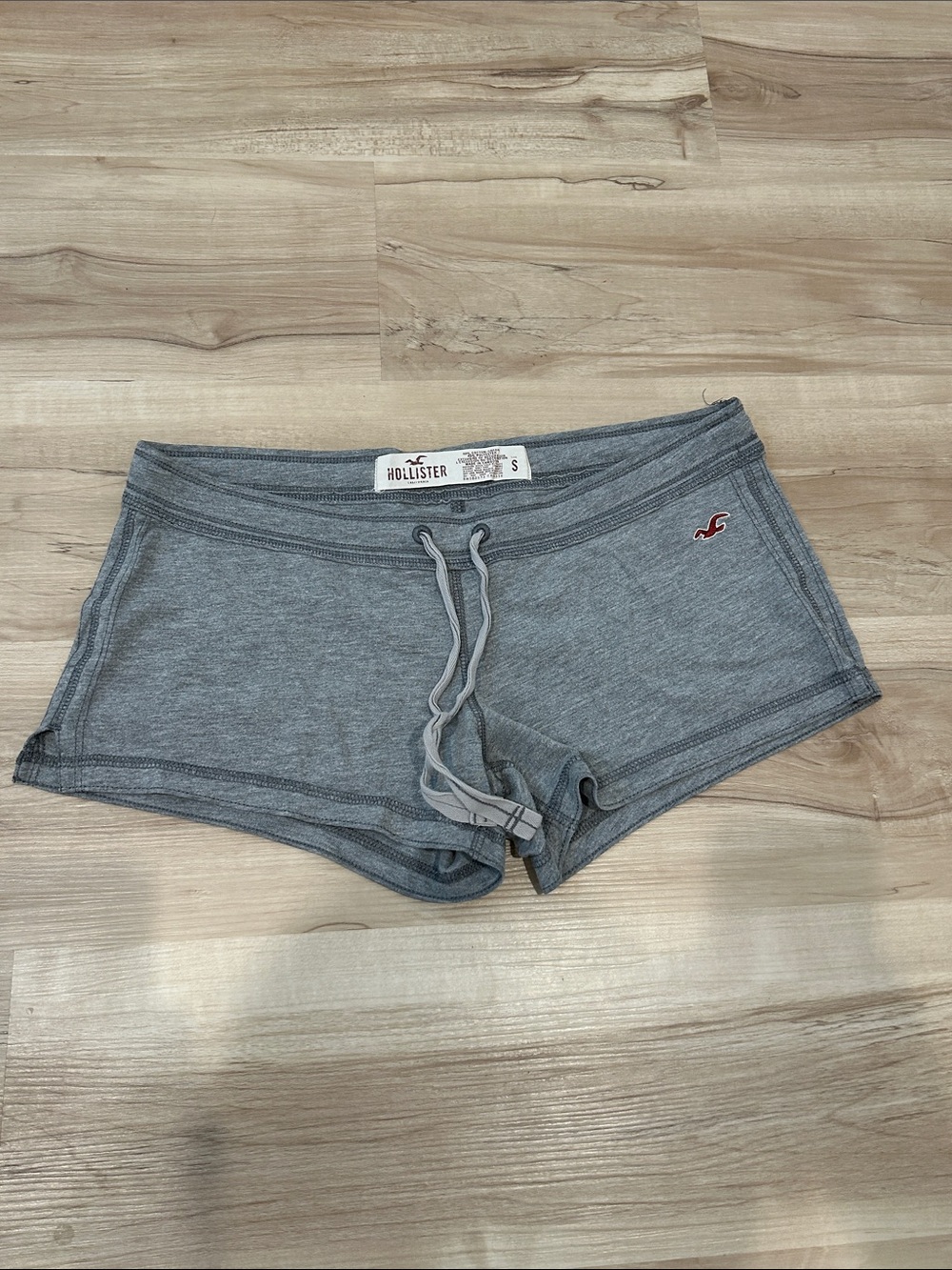 Hollister Gray Athletic Lounge Shorts with Drawstring